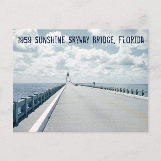 Sunshine Skyway Bridge St. Petersburg Florida 1959 Postkarte (Vorderseite)