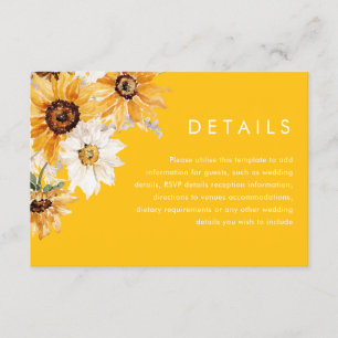 Sunshine Sonnenblume Moderne Hochzeiten Details Begleitkarte
