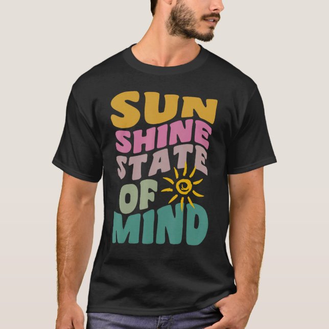 Sunshine State Of Mind Retro Summer Groovy Florida T-Shirt (Vorderseite)