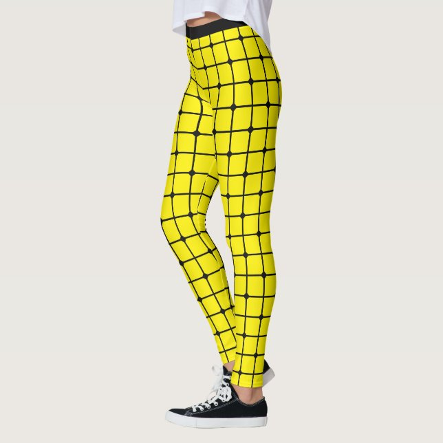 Sunshine Style: Gelbes Netz Design Frauen Leggings (Links)