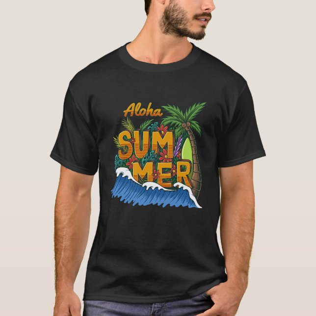 Sunshine Summer Palm Trees Beach Vibes Tropical Su T-Shirt (Vorderseite)