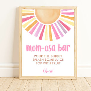 Sunshine sun Mom-osa Bar girl Baby Duschzeichen Poster