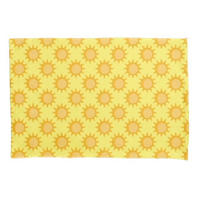 Sunshine Sun Pattern Design On Yellow  Kissenbezug (Vorderseite)