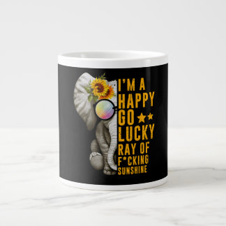 Sunshine Sunflower Positive Quote Elephant Jumbo-Tasse