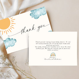 Sunshine Themed Baby Dusche Danke Karte