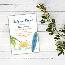 Sunshine Tropical Surf Baby an Bord Babydusche Einladung
