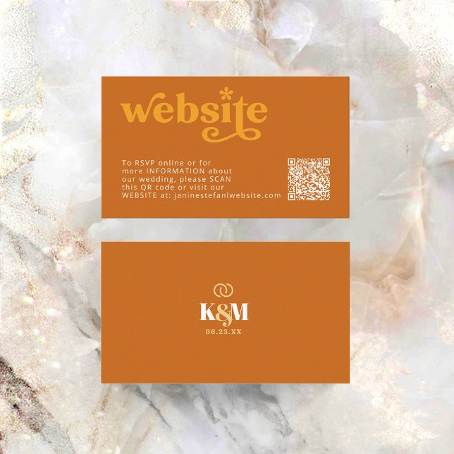 Sunshine Typografie Wedding Burnt Orange ID1048 Begleitkarte (Von Creator hochgeladen)