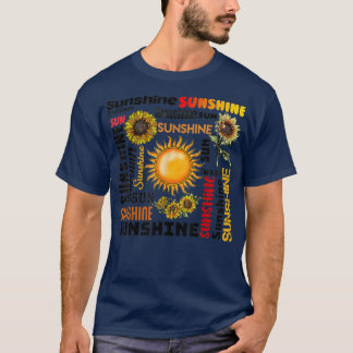 Sunshine Typografy Peace Liebe Sunshine Sonnenblum T-Shirt
