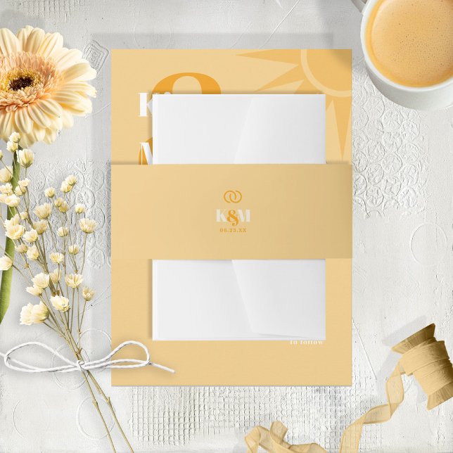 Sunshine Typografy Wedding Butter Yellow ID1048 Einladungsbanderole (Von Creator hochgeladen)