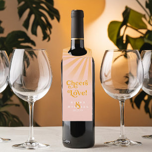 Sunshine Typografy Wedding Cheers Pink ID1048 Flaschenanhänger