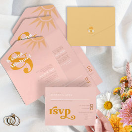 Sunshine Typografy Wedding Pink/Butter ID1048 All In One Einladung