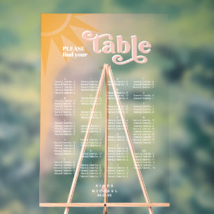 Sunshine Typografy Wedding Seating Chart ID1048 Acrylschild