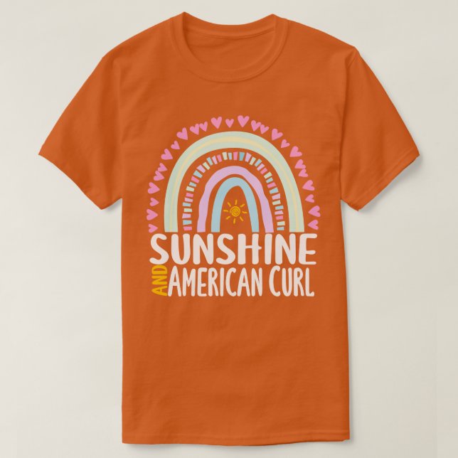 Sunshine und American Curl Niedliches Regenbogenge T-Shirt (Design vorne)