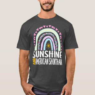 Sunshine und American Shorthair Niedliches Regenbo T-Shirt