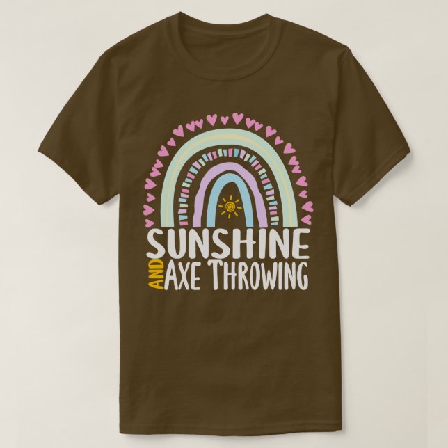 Sunshine und Ax Throwing Niedlich Rainbow Gift for T-Shirt (Design vorne)