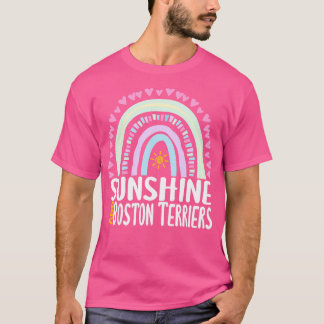 Sunshine und Boston Terriers Niedliches Regenbogen T-Shirt