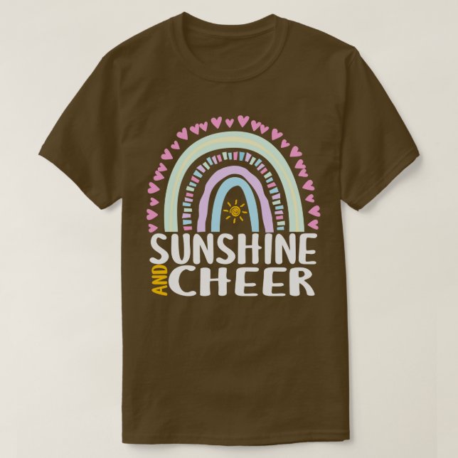 Sunshine und Cheer Niedliches Regenbogengeschenk f T-Shirt (Design vorne)