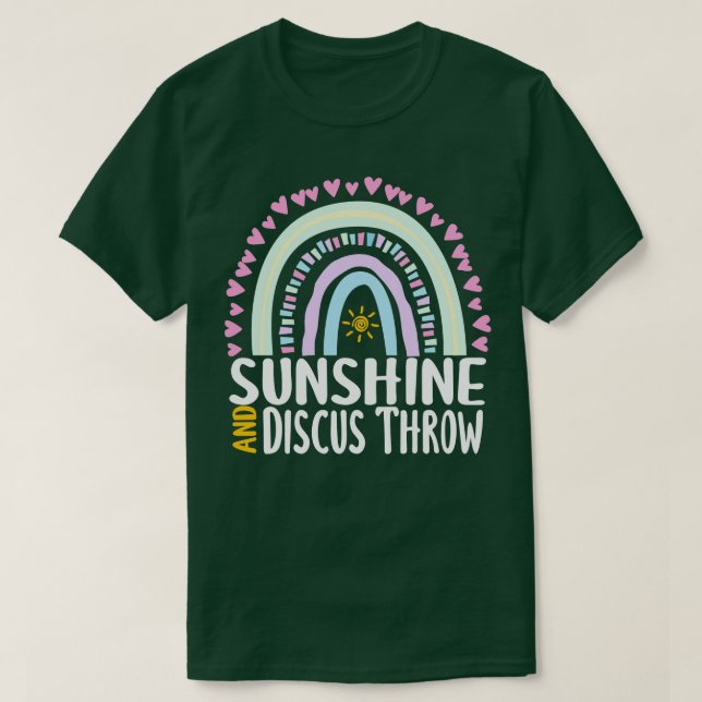 Sunshine und Discus Throw Niedliches Regenbogenges T-Shirt (Design vorne)
