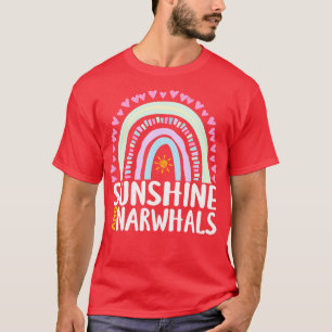 Sunshine und Narwhals Niedliches Regenbogengeschen T-Shirt
