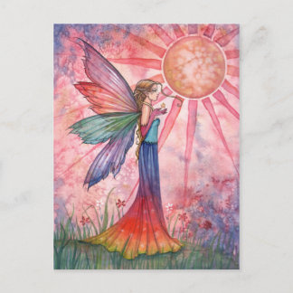 Sunshine und Regenbogen Fairy Postkarte