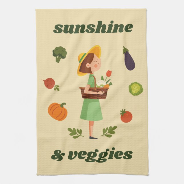 Sunshine & Veggies Kinder Küche Handtuch (Vertikal)