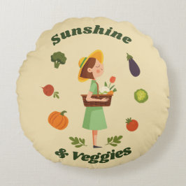 Sunshine & Veggies Markt für kundenspezifische Bau Rundes Kissen