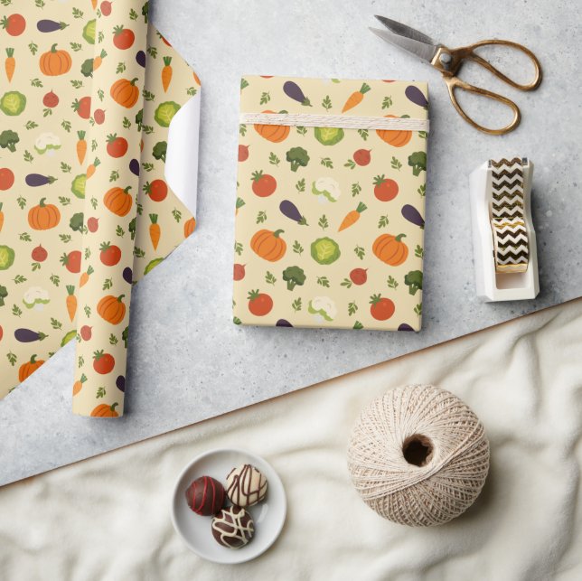 Sunshine & Veggies Wrapping Paper Geschenkpapier (Kunsthandwerk)