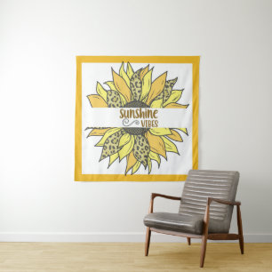 Sunshine Vibes Sonnenblume Wandteppich