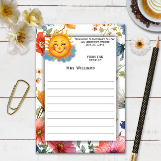 Sunshine Watercolor Wildblumen Lehrer Post-it Klebezettel