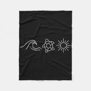 Sunshine Waves Schildkröten Hawaii Beach Sommerurl Fleecedecke