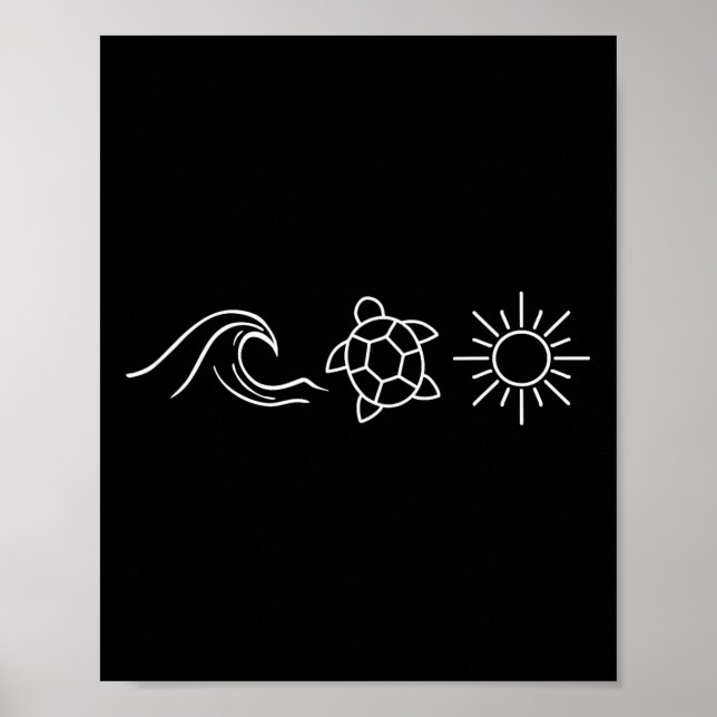 Sunshine Waves Schildkröten Hawaii Beach Sommerurl Poster (Vorne)