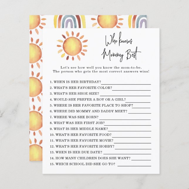 Sunshine Wer Mami am besten kennt (Vorne/Hinten)