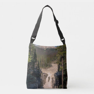 Sunwapta Falls Kraftvoller Bergwasserfall Tragetaschen Mit Langen Trägern