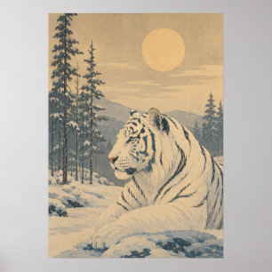 Sunward II — Weißer Tiger im Winter Poster