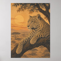 Sunward III — Leopard bei Sonnenuntergang