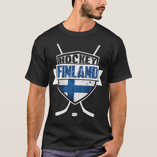 Suomen Finland Hockey Shirsey Name & Number T-Shirt (Vorderseite)