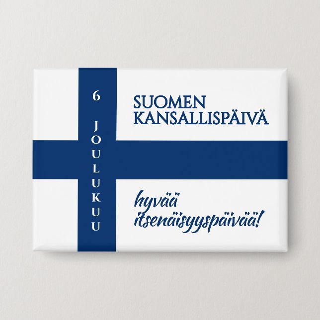 Suomen Kansallispäivä Flag zum Finnischen National Button (Vorderseite)