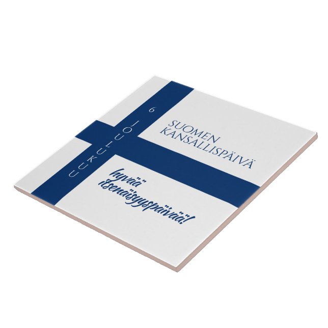 Suomen Kansallispäivä Flag zum Finnischen National Fliese (Seite)