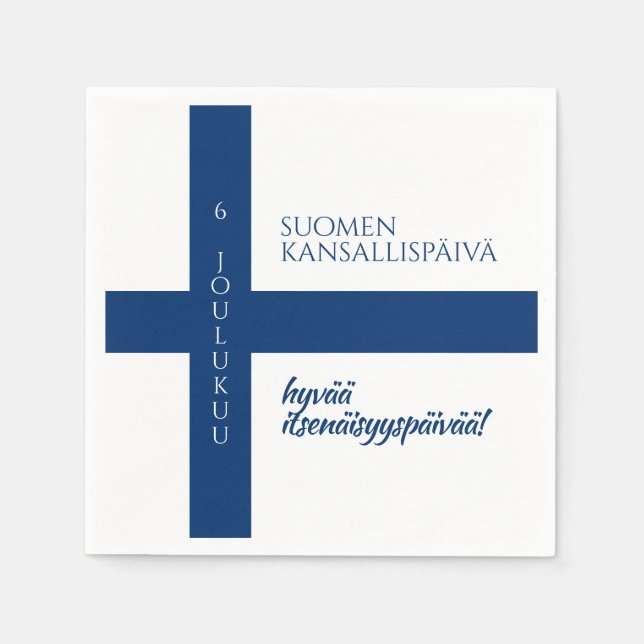 Suomen Kansallispäivä Flag zum Finnischen National Serviette (Vorderseite)