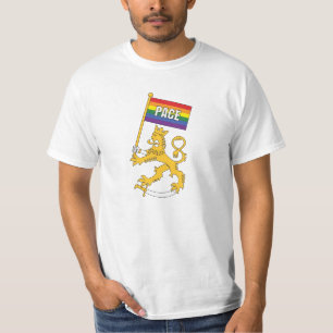 Suomenleijona + Schritt-rauhanlippu, t-paidat T-Shirt