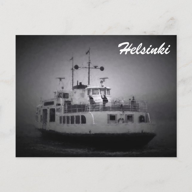 Suomenlinna (Helsinki) Fähre in Nebelpostkarte Postkarte (Vorderseite)