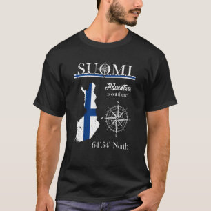 Suomi Finland Adventure gibt es finnische Flagge T-Shirt