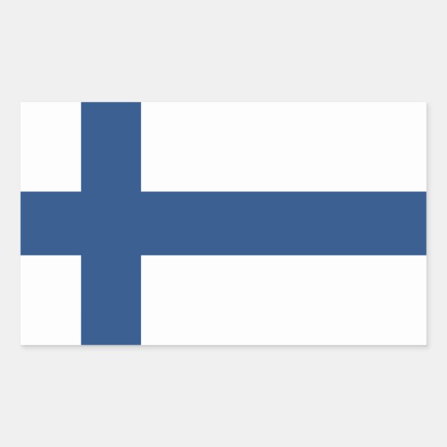 SUOMI FINLAND FLAG RECHTECKIGER AUFKLEBER (Vorderseite)