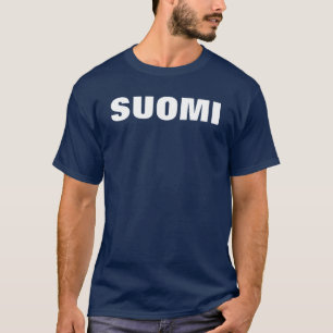 SUOMI (Finnland) Weiß auf dunkelblauer T T-Shirt