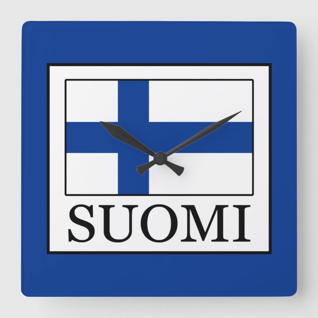 Suomi Quadratische Wanduhr (Vorderseite)