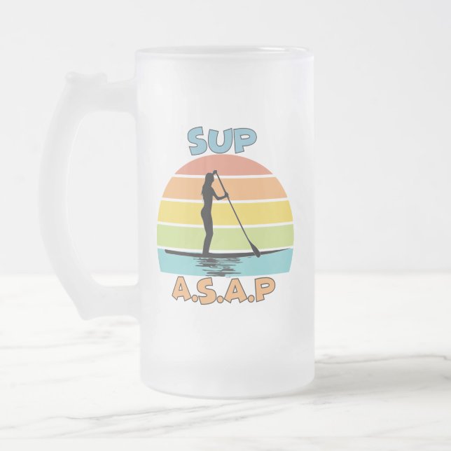SUP ASAP Standup Paddling Mattglas Bierglas (Links)