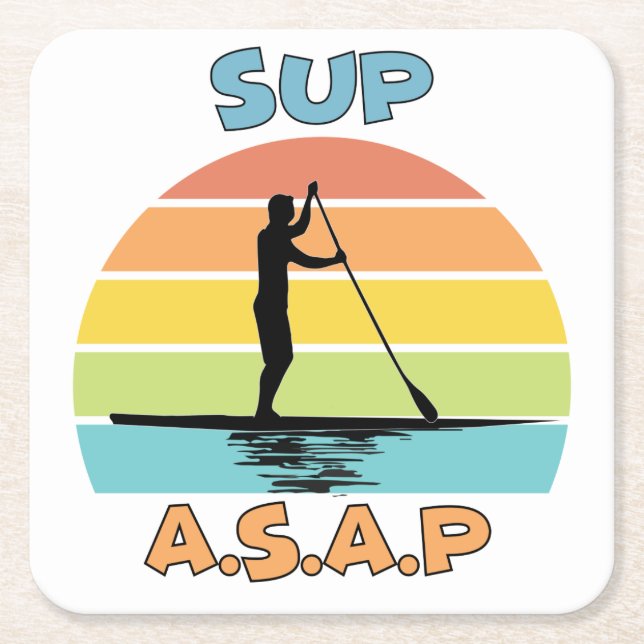 SUP ASAP Standup Paddling Rechteckiger Pappuntersetzer (Vorderseite)