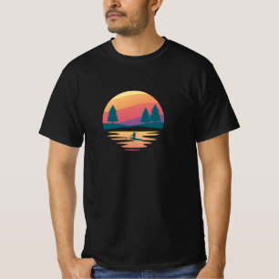 SUP Board Mountain Lake, schöner Sonnenuntergang T-Shirt