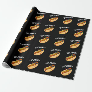 Sup Dawg Funny Hot Dog Pub Dark BG Geschenkpapier