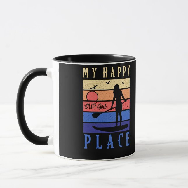 SUP Girl my Happy Place Water Stand Board Tasse (Links)